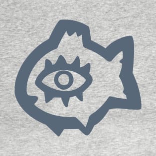 Naive art of a fish with big eye in grey ink T-Shirt